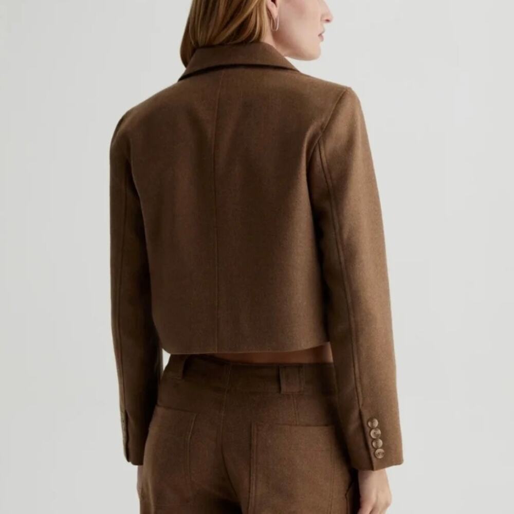 AG Jeans x EmRata Berlin Blazer - Double Breasted - Wool - Brown - Size S - Picture 3 of 7